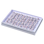 Rose Quartz Rings Platinum Mixed Size - 100 Pcs Boxed